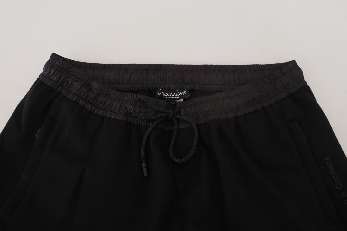 Sleek Black Cotton Blend Joggers