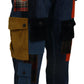 Chic Patchwork Cargo Denim Jeans