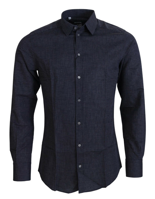 Elegant Striped Linen-Cotton Shirt