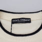 Elegant White Cashmere Pullover Sweater