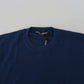 Elegant Blue Cashmere-Silk Men's Pullover