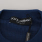 Elegant Blue Cashmere-Silk Men's Pullover