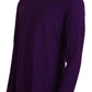 Elegant Purple Cotton Pullover Sweater