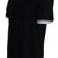Elegant V-Neck Black Cotton T-Shirt