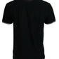 Elegant V-Neck Black Cotton T-Shirt