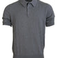 Elegant Gray Cotton Polo Tee