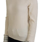 Ivory Turtleneck Wool Blend Sweater
