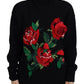 Elegant Black Turtleneck Wool-Cashmere Sweater