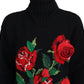 Elegant Black Turtleneck Wool-Cashmere Sweater