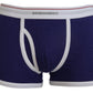 Chic Blue & White Cotton Stretch Trunks