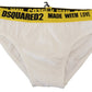Chic White Cotton Stretch Briefs