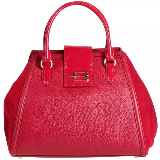 Elegant Calfskin Croco-Print Handbag