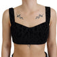 Elegant Black Cotton Blend Bustier Corset Top
