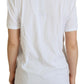 Chic White Cotton Casual Top - Iconic Logo Detail