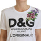 Chic White Cotton Casual Top - Iconic Logo Detail