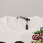 Chic White Cotton Casual Top - Iconic Logo Detail