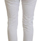 Elegant High Waist Tapered White Pants