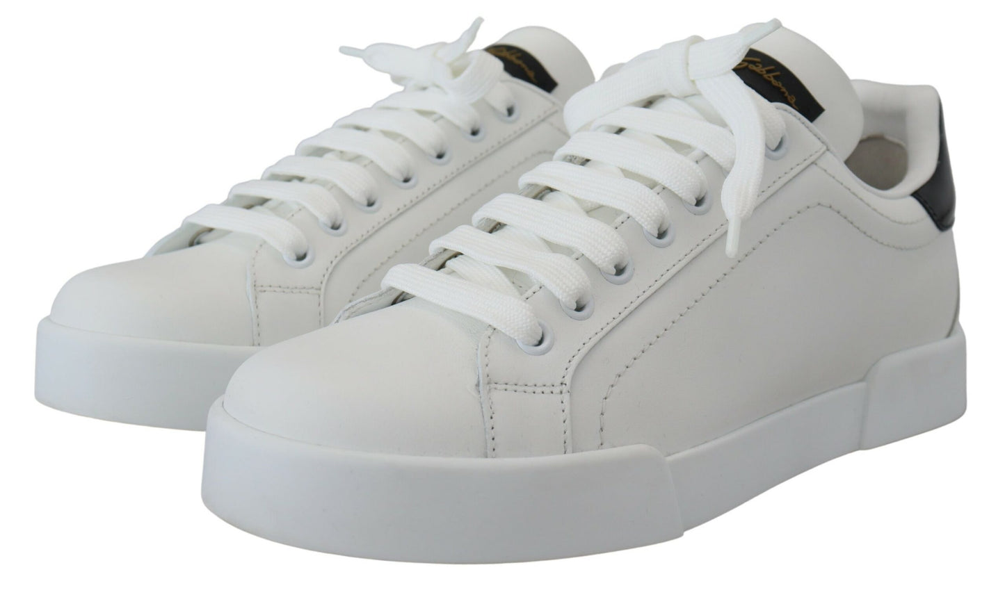 Exquisite Black and White Portofino Sneakers