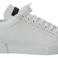 Exquisite Black and White Portofino Sneakers