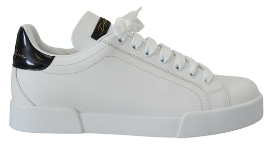 Exquisite Black and White Portofino Sneakers