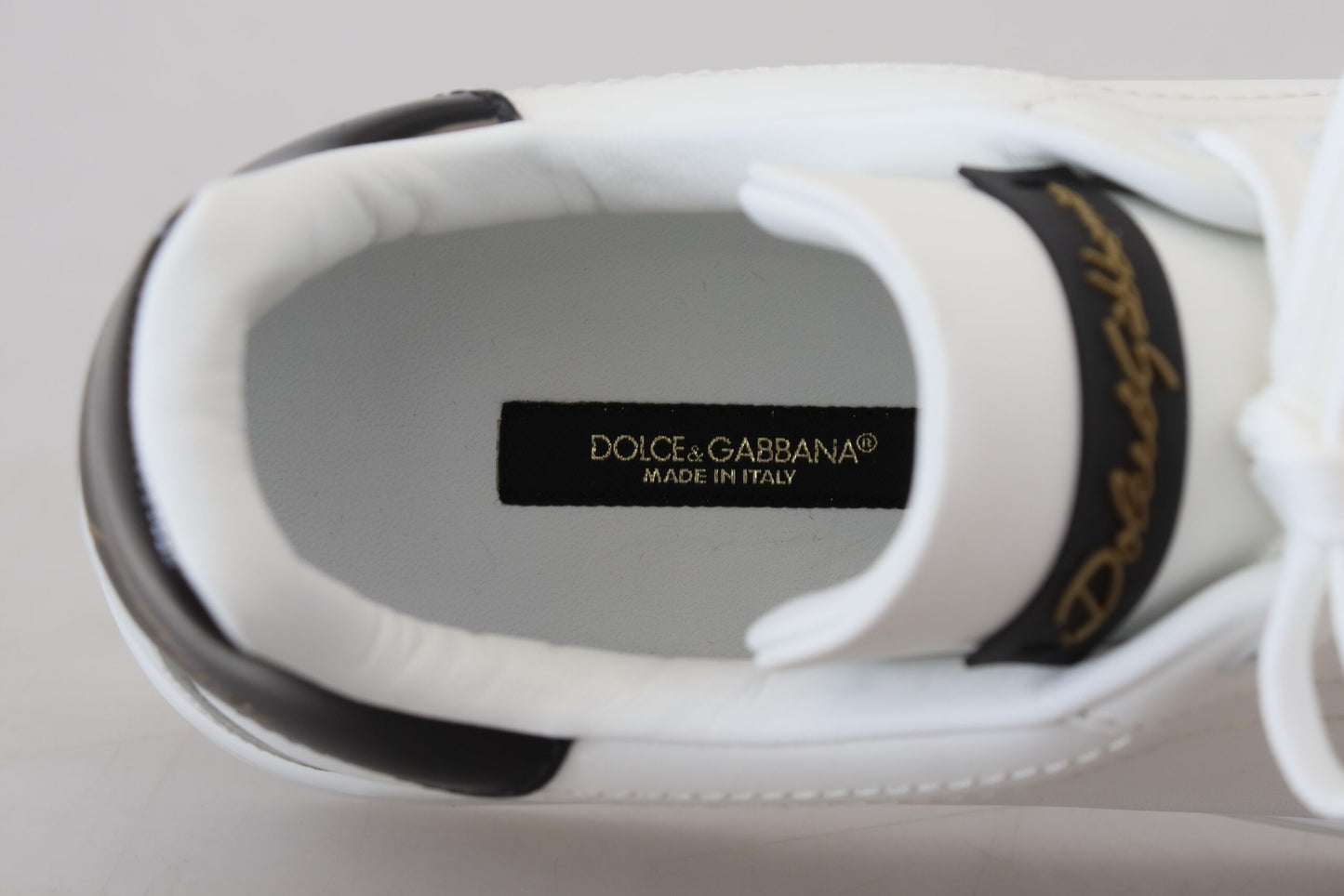 Exquisite Black and White Portofino Sneakers