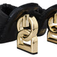 Elegant Slide Heels with Embellished Logo
