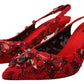 Ruby Red Crystal Slingback Heels