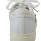 Studded Heart Leather Sneakers White