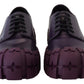 Elegant Purple Leather Lace-Up Sneakers