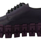 Elegant Purple Leather Lace-Up Sneakers