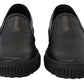 Sleek Black Low-Top Leather Sneakers