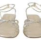 Elegant Silver Ankle Strap Flats