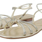 Elegant Silver Ankle Strap Flats