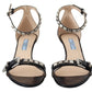 Elegant Black Leather Heels Sandals