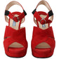 Radiant Red Suede Ankle Strap Sandals