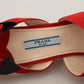 Radiant Red Suede Ankle Strap Sandals