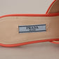 Elegant Coral Leather Heels Sandals
