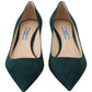 Elegant Green Suede Heels Pumps