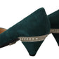 Elegant Green Suede Heels Pumps