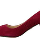 Elegant Dark Pink Suede Heels Pumps