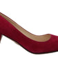 Elegant Dark Pink Suede Heels Pumps