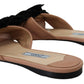 Elegant Two-Tone Leather Flat Sandals