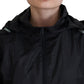 Sleek Black Nylon Bomber Jacket
