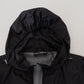Sleek Black Nylon Bomber Jacket