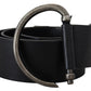 Elegant Black Leather Fashion Belt