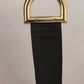 Elegant Beige Leather Belt with Metal Logo Buckle