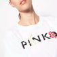 Chic White Cotton Tee with Signature Front Design