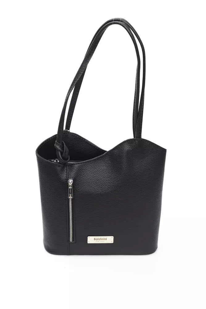 Black Leather Women Shoulder Bag