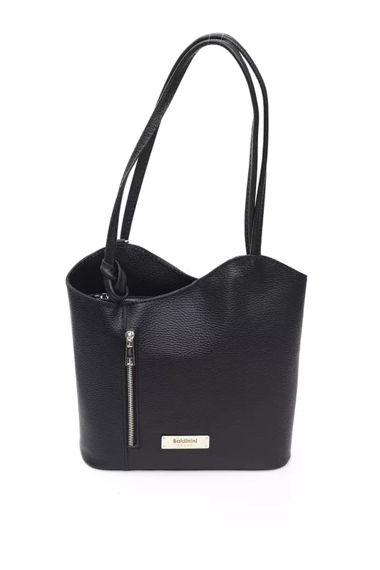 Black Leather Women Shoulder Bag