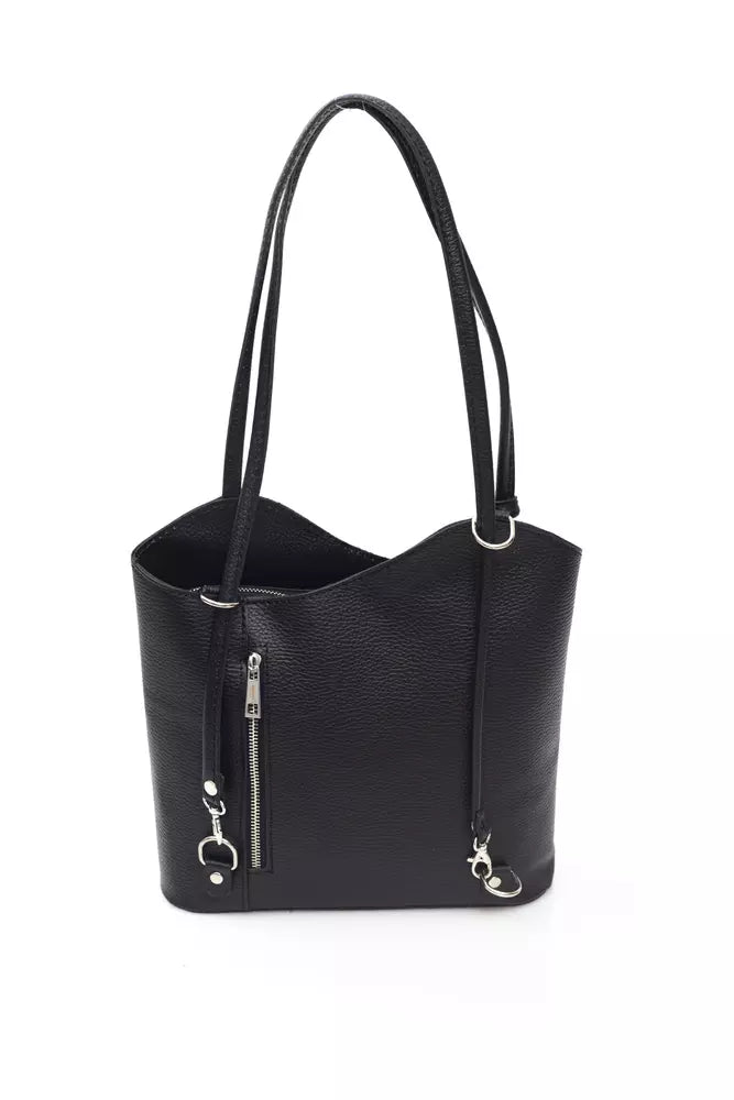 Black Leather Women Shoulder Bag